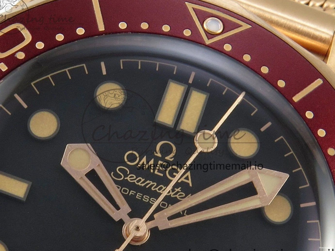 0226 Stylish Seamaster 300M Diver Rose Gold VSF 1:1 Best Edition Black Dial on Mesh Bracelet A 7662